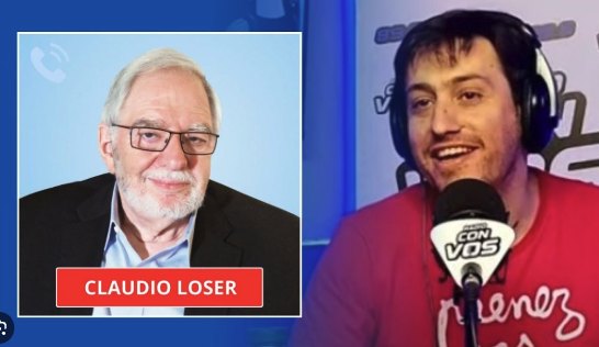 Claudio Loser joining a Radio Con Vos broadcast by phone